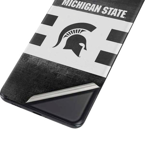 Michigan State University Black and White Stripes Galaxy S21 5G Skin