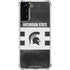 Michigan State University Black and White Stripes Galaxy S21 FE Clear Case