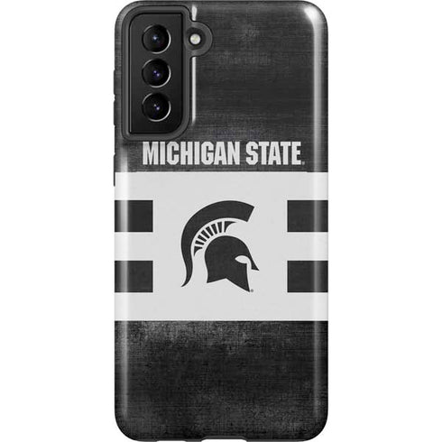Michigan State University Black and White Stripes Galaxy S21 Plus 5G Pro Case