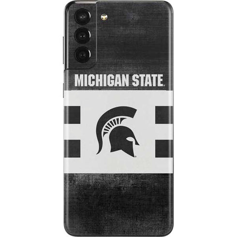 Michigan State University Black and White Stripes Galaxy S21 Plus 5G Skin