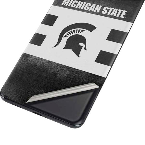 Michigan State University Black and White Stripes Galaxy S21 Plus 5G Skin
