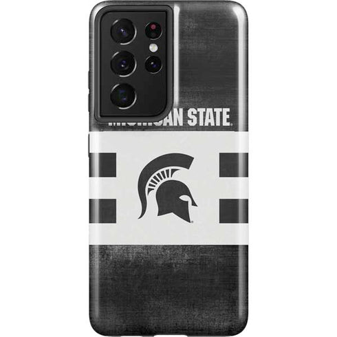 Michigan State University Black and White Stripes Galaxy S21 Ultra 5G Pro Case