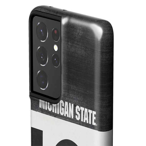 Michigan State University Black and White Stripes Galaxy S21 Ultra 5G Pro Case