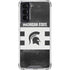 Michigan State University Black and White Stripes Galaxy S22 Clear Case