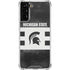 Michigan State University Black and White Stripes Galaxy S22 Plus Clear Case
