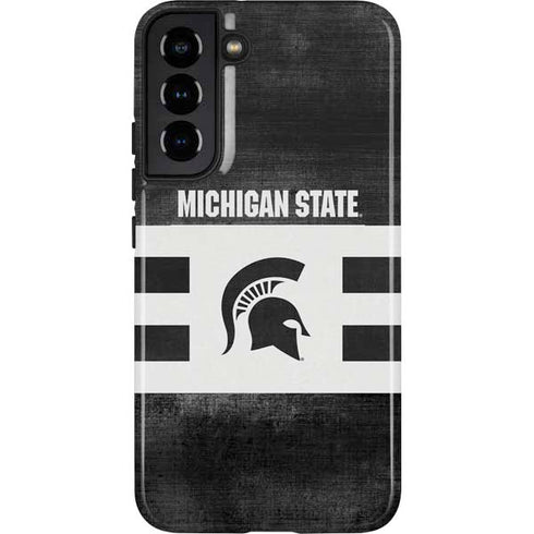 Michigan State University Black and White Stripes Galaxy S22 Plus Pro Case