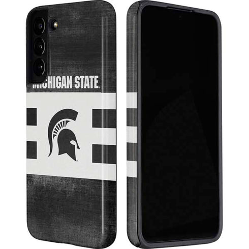 Michigan State University Black and White Stripes Galaxy S22 Plus Pro Case