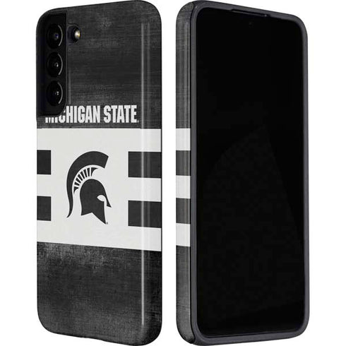 Michigan State University Black and White Stripes Galaxy S22 Pro Case