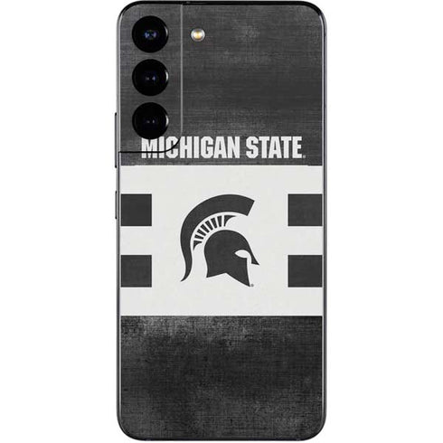 Michigan State University Black and White Stripes Galaxy S22 Skin