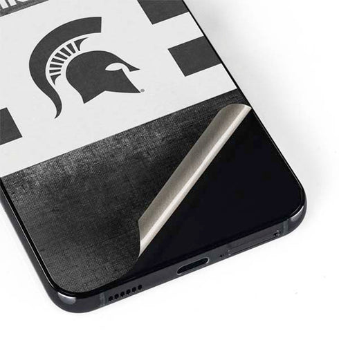 Michigan State University Black and White Stripes Galaxy S22 Skin
