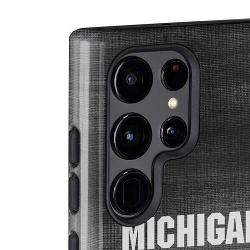 Michigan State University Black and White Stripes Galaxy S22 Ultra Pro Case
