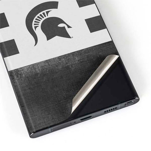 Michigan State University Black and White Stripes Galaxy S22 Ultra Skin