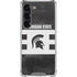 Michigan State University Black and White Stripes Galaxy S23 Clear Case