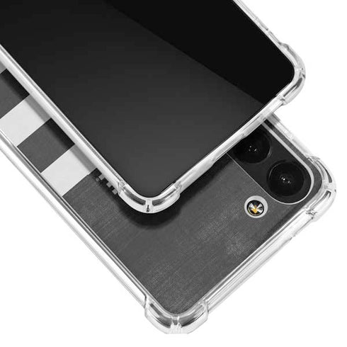 Michigan State University Black and White Stripes Galaxy S23 Clear Case