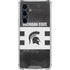 Michigan State University Black and White Stripes Galaxy S23 FE Clear Case
