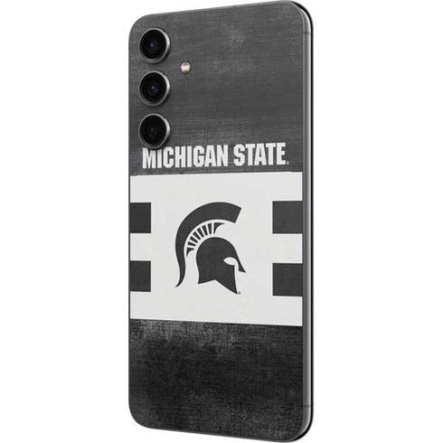 Michigan State University Black and White Stripes Galaxy S23 FE Skin