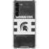 Michigan State University Black and White Stripes Galaxy S23 Plus Clear Case