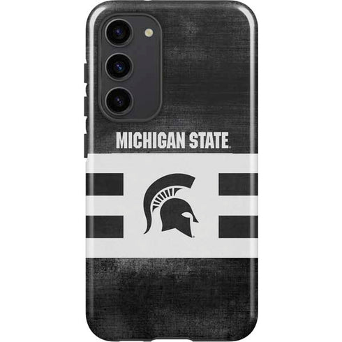 Michigan State University Black and White Stripes Galaxy S23 Plus Pro Case
