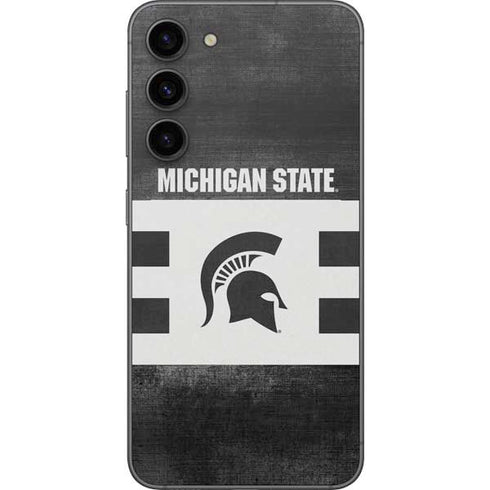 Michigan State University Black and White Stripes Galaxy S23 Plus Skin