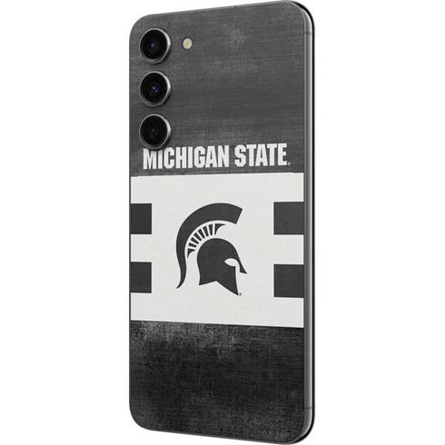 Michigan State University Black and White Stripes Galaxy S23 Plus Skin