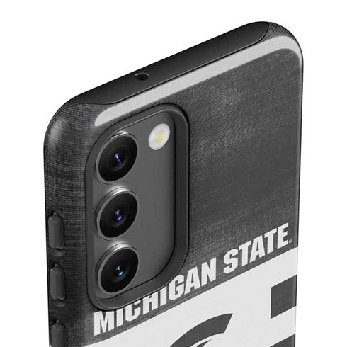 Michigan State University Black and White Stripes Galaxy S23 Pro Case