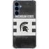 Michigan State University Black and White Stripes Galaxy S24 Clear Case