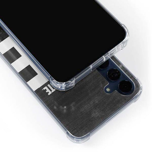 Michigan State University Black and White Stripes Galaxy S24 Clear Case