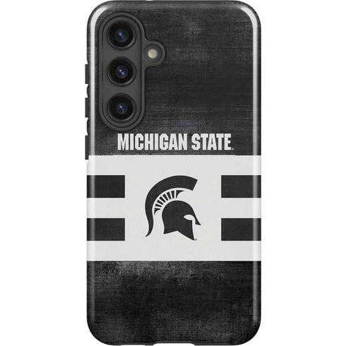 Michigan State University Black and White Stripes Galaxy S24 Impact Case