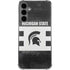 Michigan State University Black and White Stripes Galaxy S24 Plus Clear Case