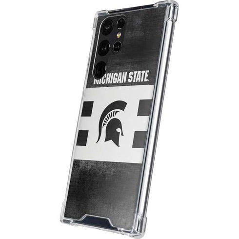 Michigan State University Black and White Stripes Galaxy S24 Ultra Clear Case