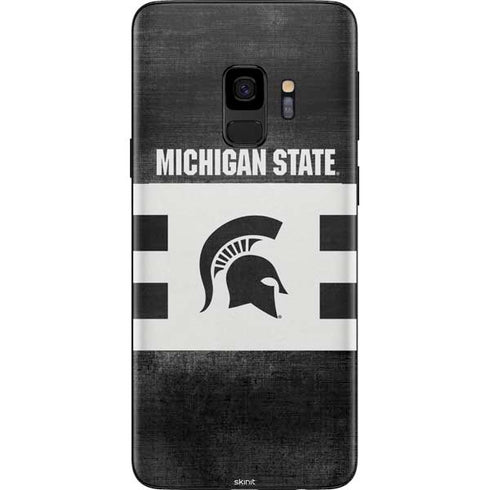 Michigan State University Black and White Stripes Galaxy S9 Skin