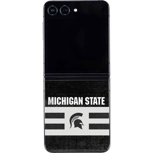 Michigan State University Black and White Stripes Galaxy Z Flip5 5G Skin