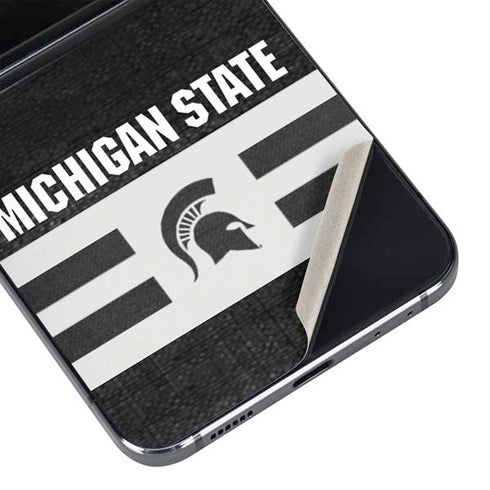 Michigan State University Black and White Stripes Galaxy Z Flip5 5G Skin