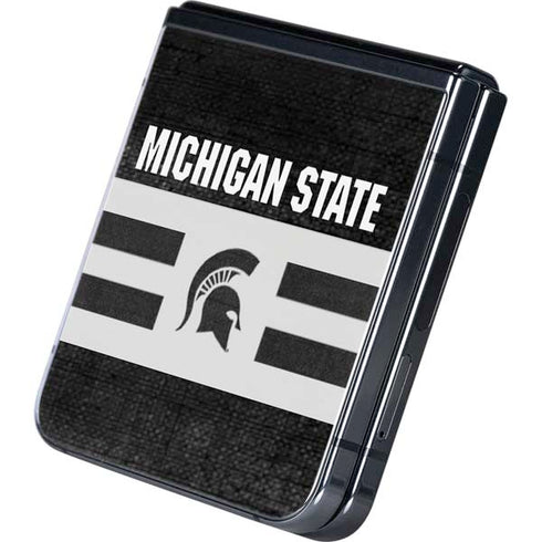 Michigan State University Black and White Stripes Galaxy Z Flip5 5G Skin