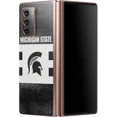 Michigan State University Black and White Stripes Galaxy Z Fold2 5G Skin