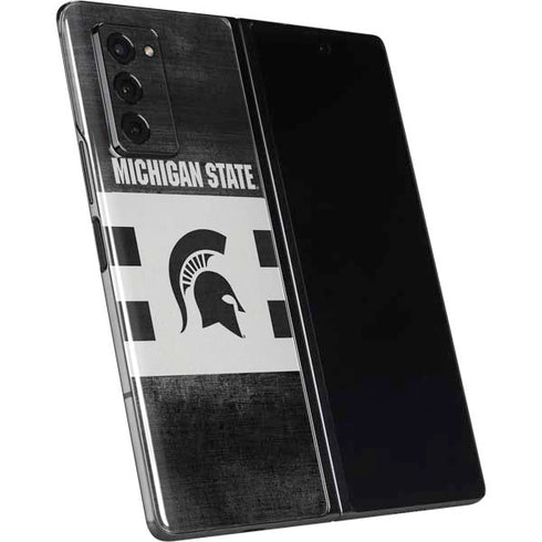 Michigan State University Black and White Stripes Galaxy Z Fold2 5G Skin