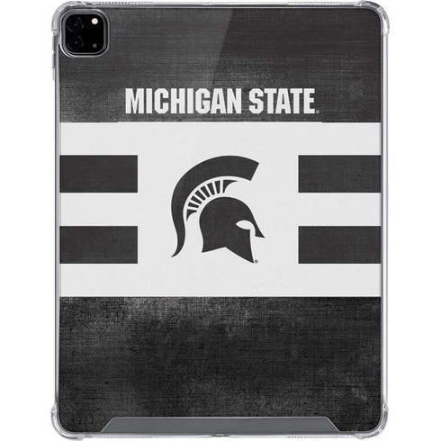 Michigan State University Black and White Stripes iPad Pro 12.9in (2020) Clear Case