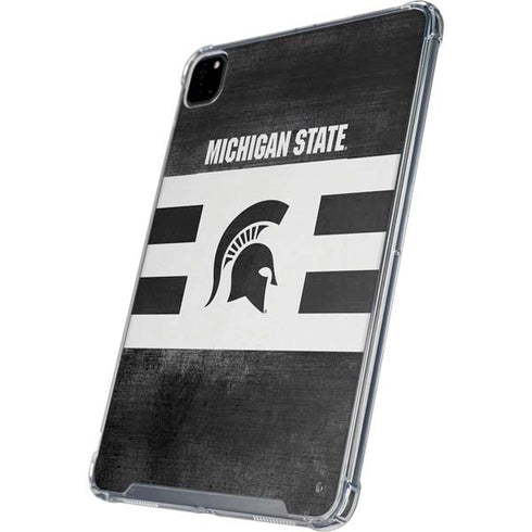 Michigan State University Black and White Stripes iPad Pro 12.9in (2020) Clear Case