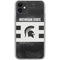 Michigan State University Black and White Stripes iPhone 11 Clear Case