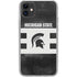 Michigan State University Black and White Stripes iPhone 11 Clear Case