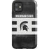 Michigan State University Black and White Stripes iPhone 11 Impact Case