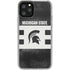 Michigan State University Black and White Stripes iPhone 11 Pro Clear Case