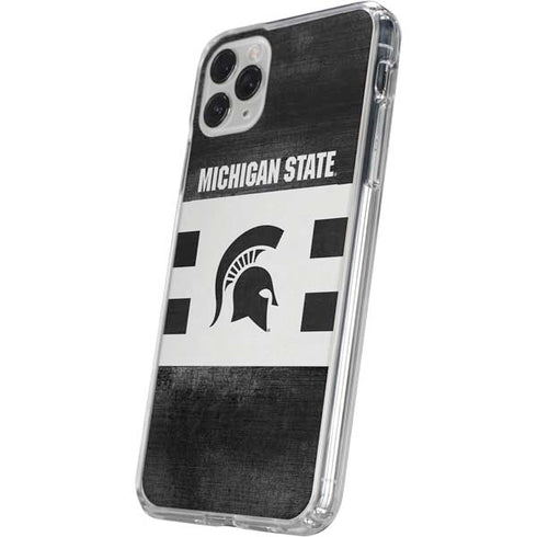 Michigan State University Black and White Stripes iPhone 11 Pro Clear Case