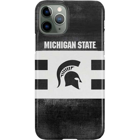 Michigan State University Black and White Stripes iPhone 11 Pro Lite Case