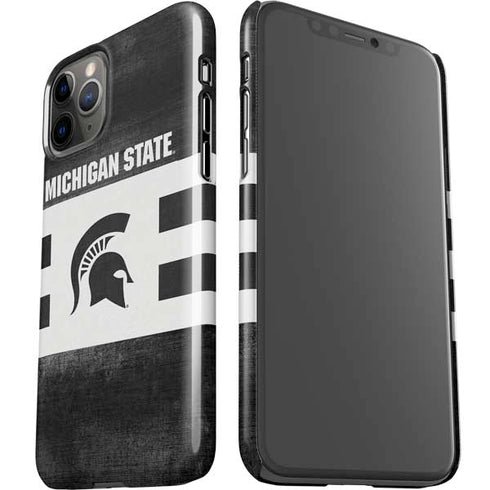 Michigan State University Black and White Stripes iPhone 11 Pro Lite Case