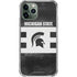 Michigan State University Black and White Stripes iPhone 11 Pro Max Clear Case