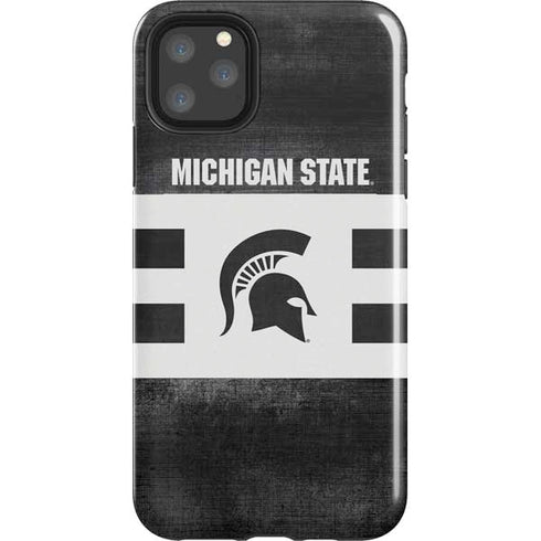 Michigan State University Black and White Stripes iPhone 11 Pro Max Impact Case