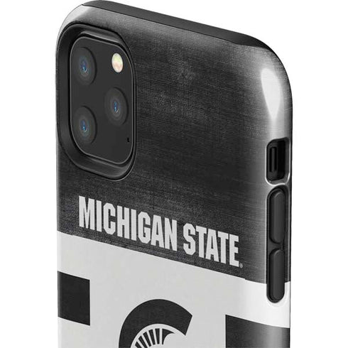 Michigan State University Black and White Stripes iPhone 11 Pro Max Impact Case