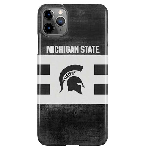 Michigan State University Black and White Stripes iPhone 11 Pro Max Lite Case
