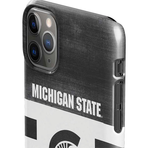 Michigan State University Black and White Stripes iPhone 11 Pro Max Lite Case